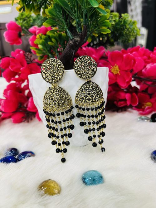 Black Half Jhumki Earring