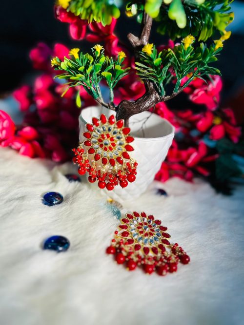 Red Kundan Earring